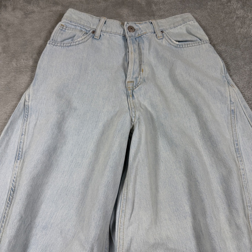 Free People We The Free Westward Demi Jeans Women 25 Light Blue Wide Leg Barrel - Picture 3 of 10
